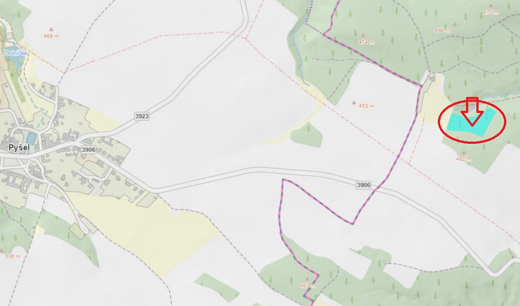 Prodej lesa 9 270 m², Zahrádka – fotka 1 z 5