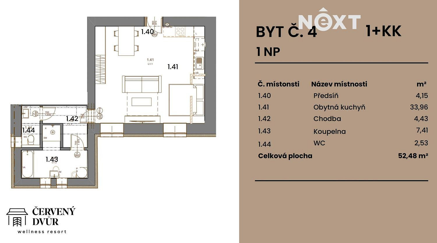 Prodej bytu 1+kk 54 m² — photo 2