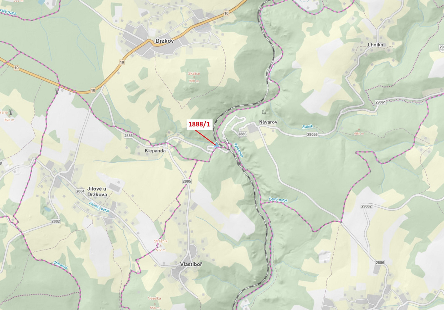 Dražba louky 1 487 m²