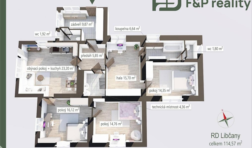 Prodej domu 115 m² s pozemkem 1 005 m², Libčany – náhled fotky 20
