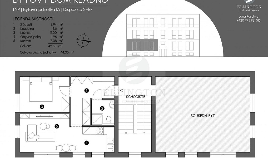 Prodej bytu 1+kk 43 m², Kladno – náhled fotky 10