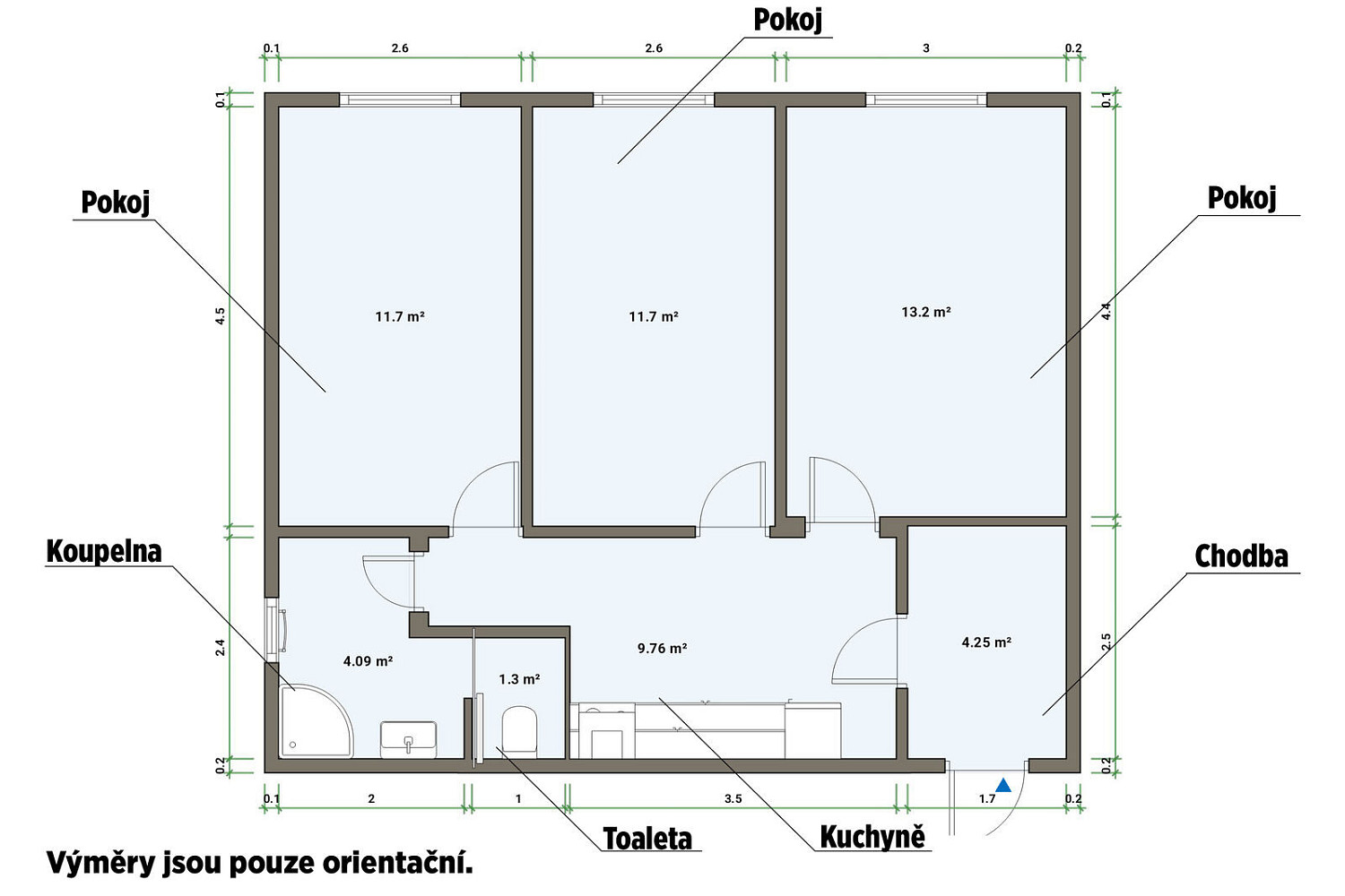 Pronájem bytu 3+1 56 m² – fotografie 5