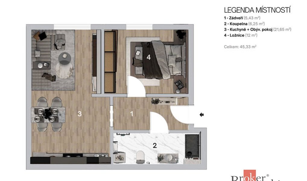 Prodej bytu 2+kk 45 m², Ostrava – náhled fotky 5