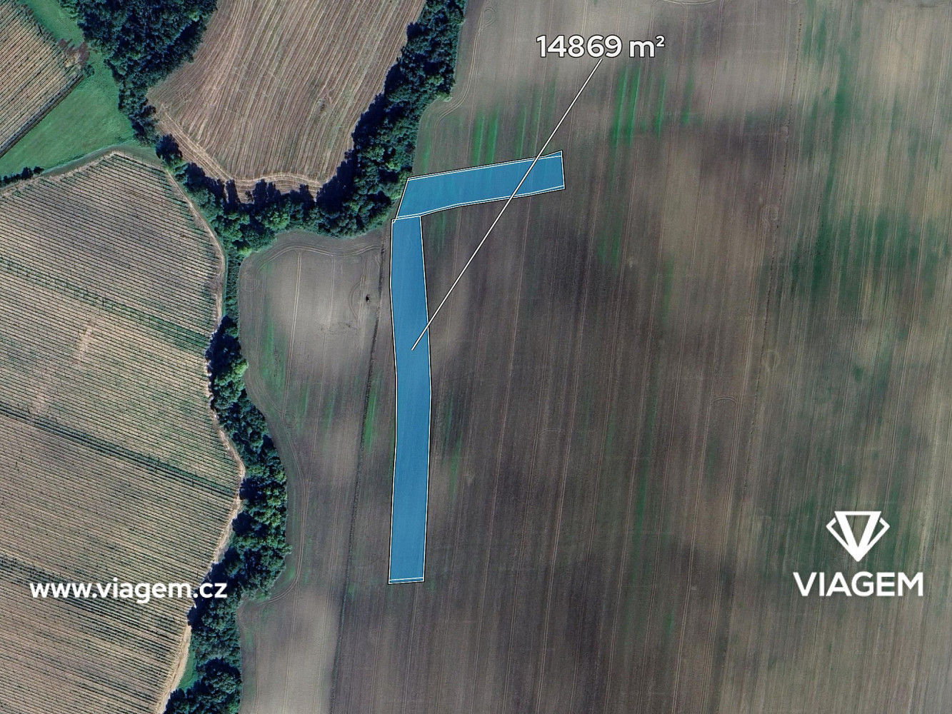 Prodej pole 1 239 m² – pohled 2