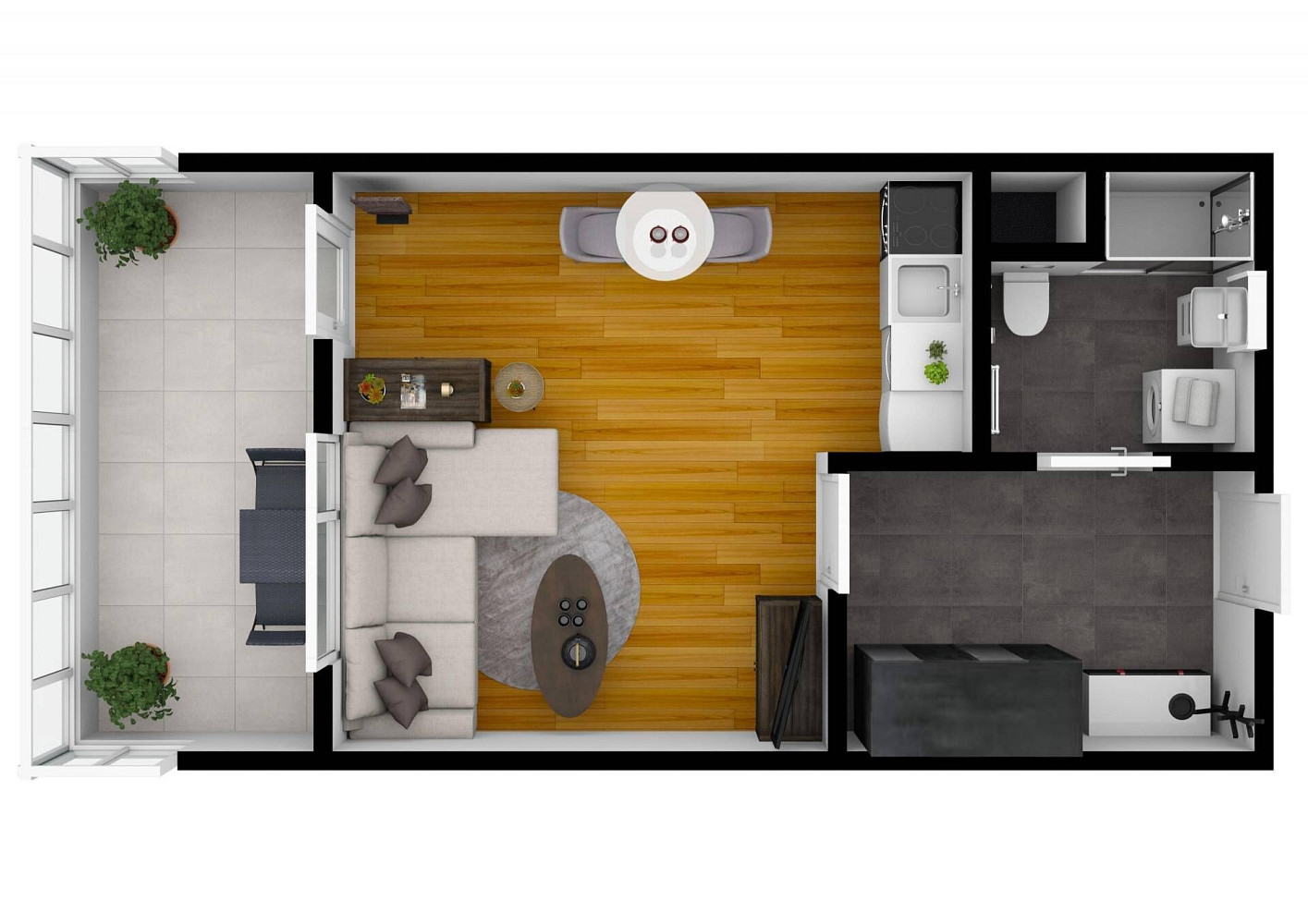 Pronájem bytu 1+kk 40 m² – fotografie 3