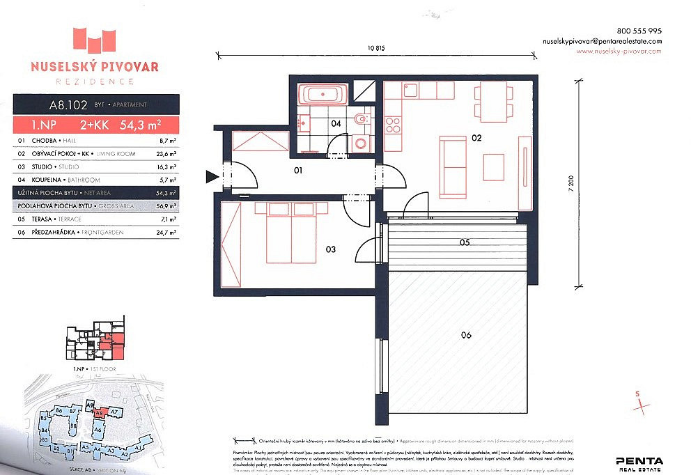 Pronájem bytu 2+kk 57 m² – fotografie 2