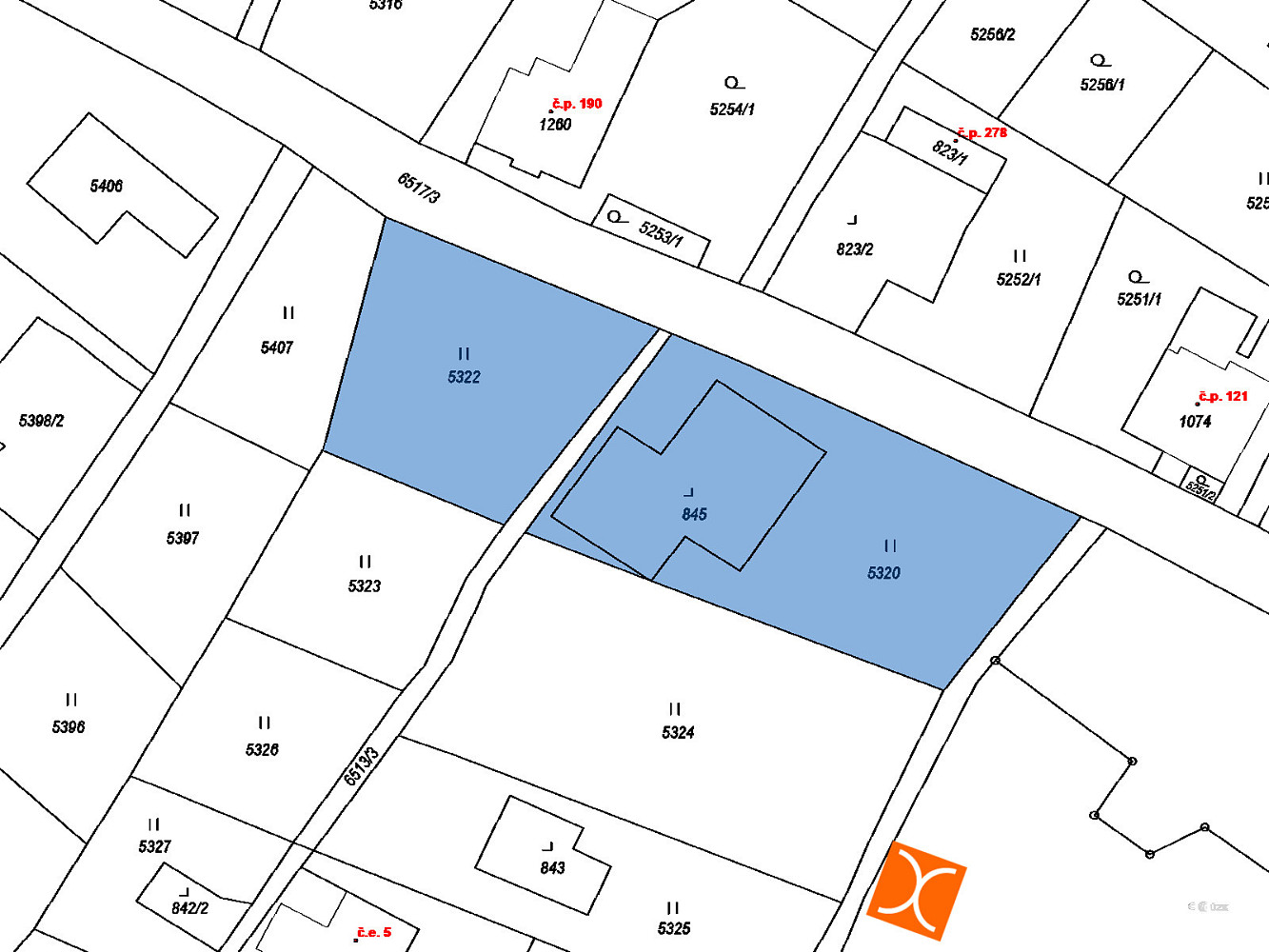 Prodej stavebního pozemku 2 325 m² – fotografie 2