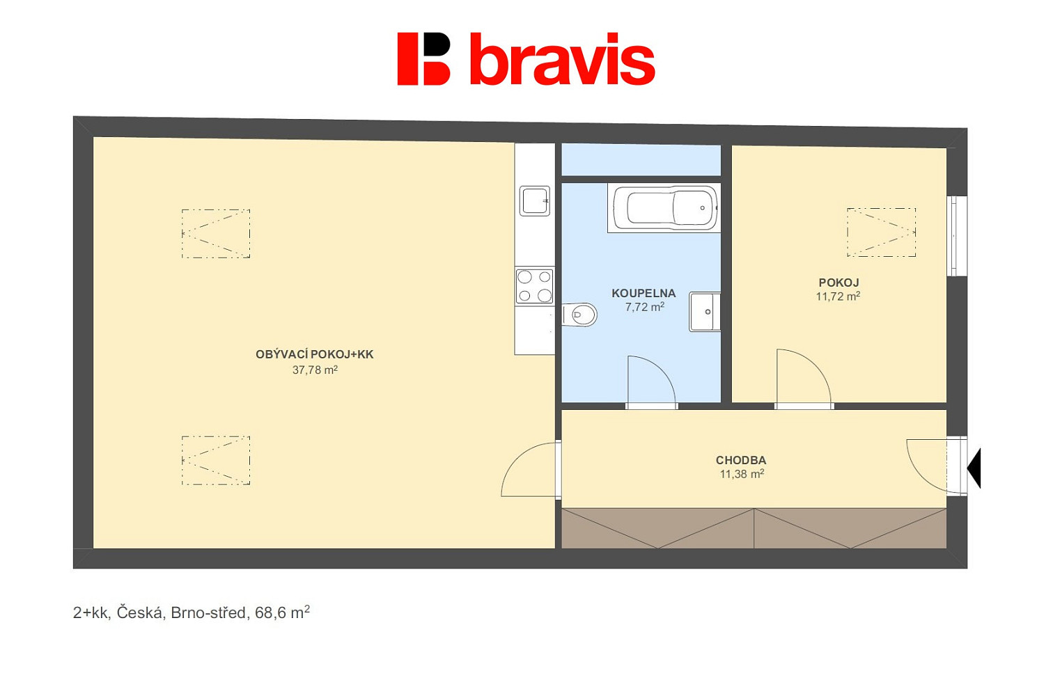 Pronájem bytu 2+kk 69 m² – fotografie 5