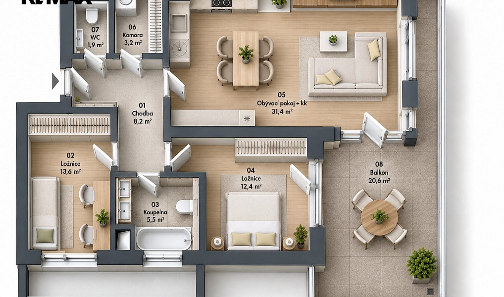 Pronájem bytu 3+kk 80 m², Praha – náhled fotky 5