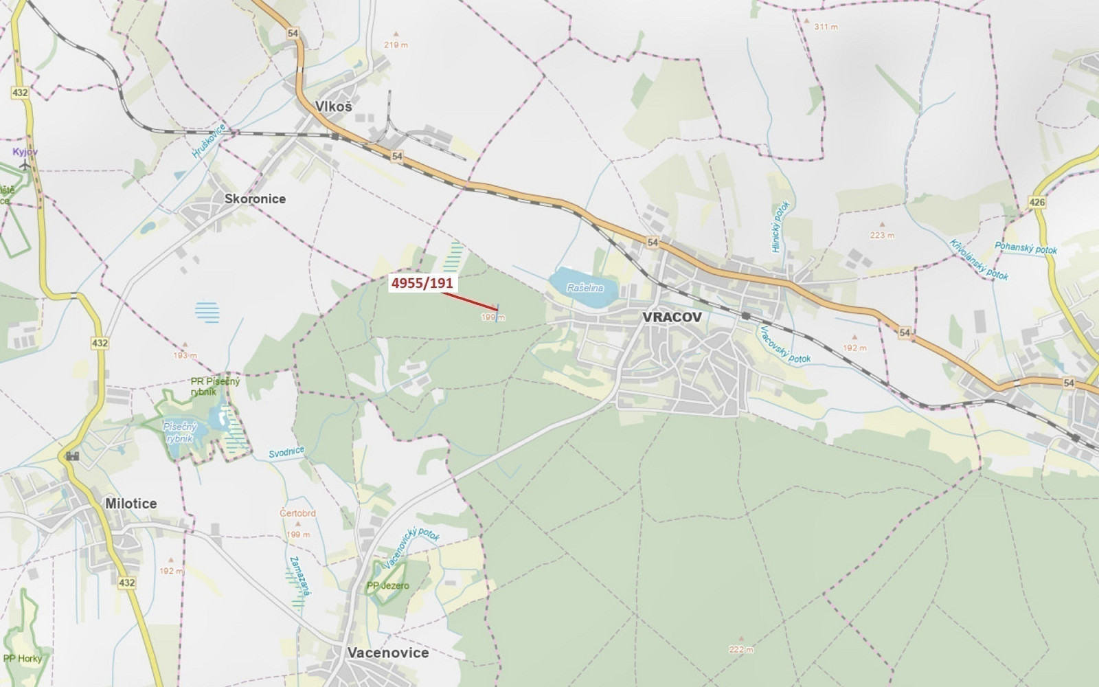 Dražba lesa 1 174 m²