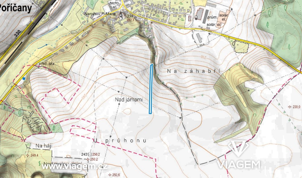 Prodej pole 1 335 m², Poříčany – náhled fotky 3