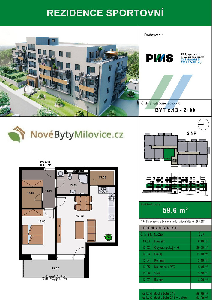 Prodej bytu 2+kk 55 m² – fotografie 2