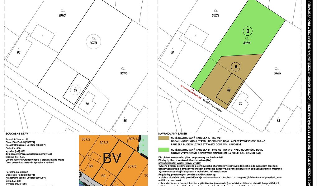 Prodej stavebního pozemku 1 100 m², Bílé Podolí – náhled fotky 5