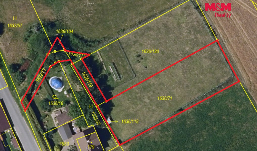 Prodej stavebního pozemku 1 276 m², Okrouhlice – náhled fotky 2