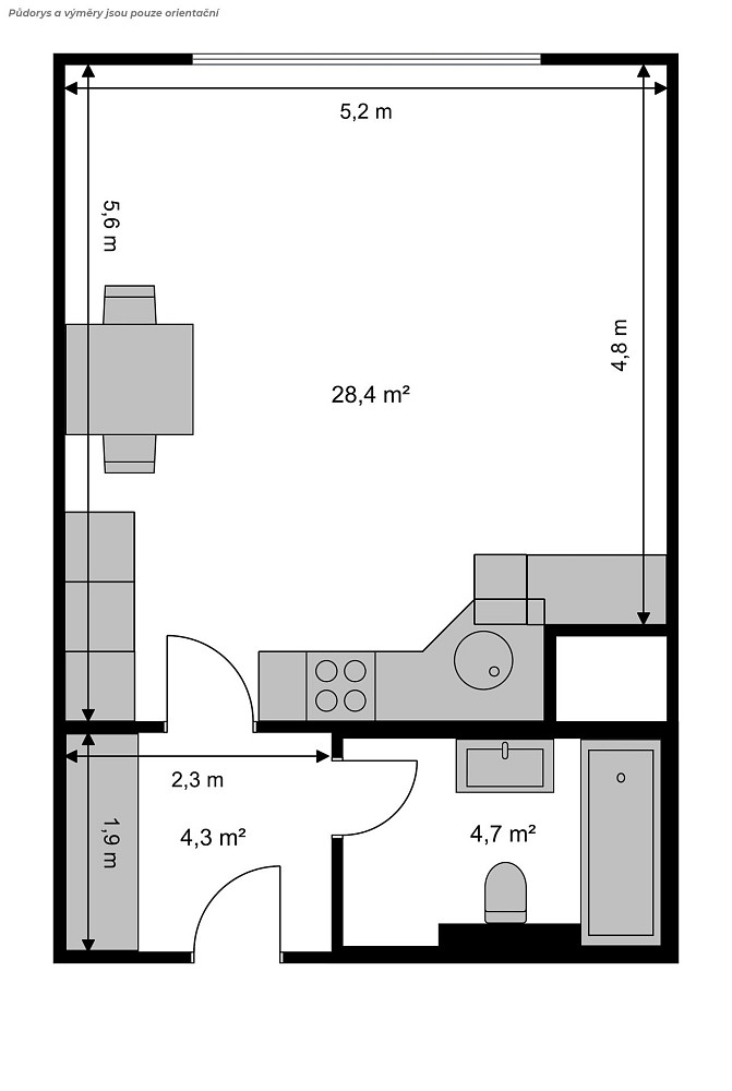 Pronájem bytu 1+kk 37 m² — photo 4