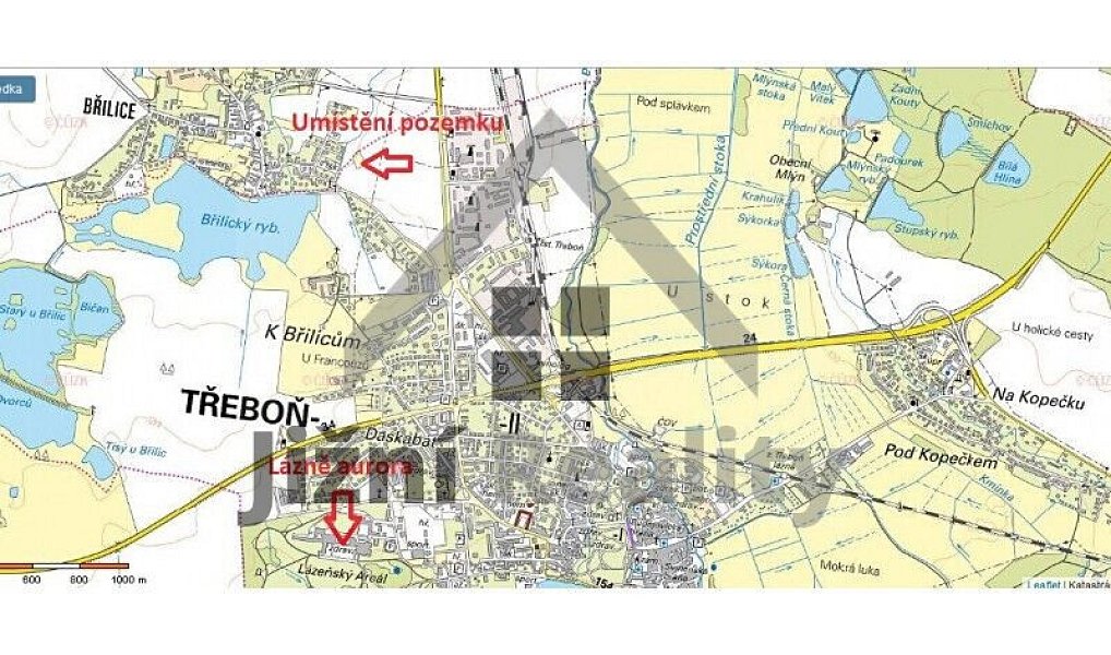 Prodej stavebního pozemku 4 326 m², Třeboň – náhled fotky 3