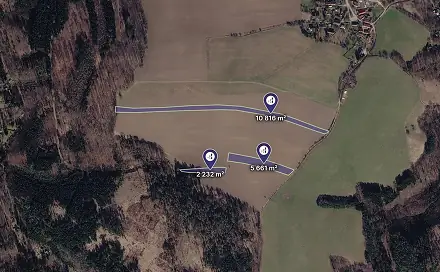 Prodej pole 1 559 m², Chocerady, okres Benešov