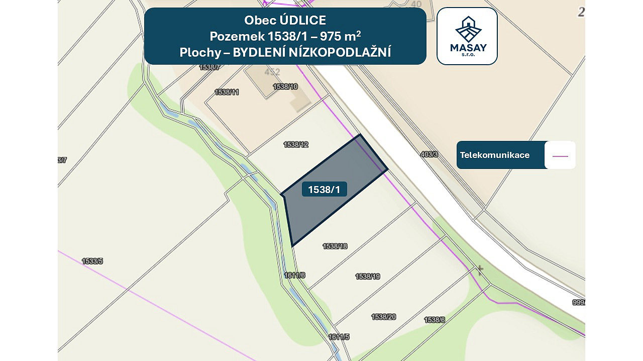 Prodej stavebního pozemku 975 m² – fotografie 4
