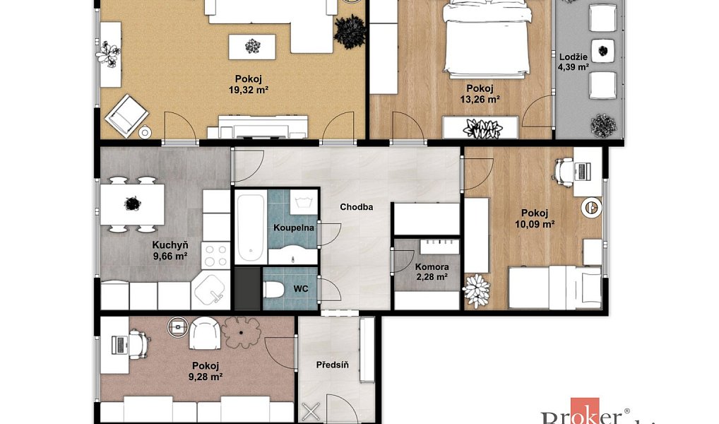 Prodej bytu 4+1 96 m², Planá – náhled fotky 3