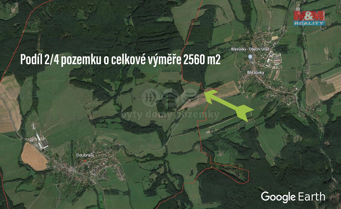 Prodej pole 2 560 m²