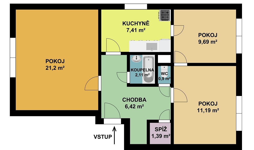 Prodej bytu 3+1 64 m², Bystřice pod Hostýnem – náhled fotky 18
