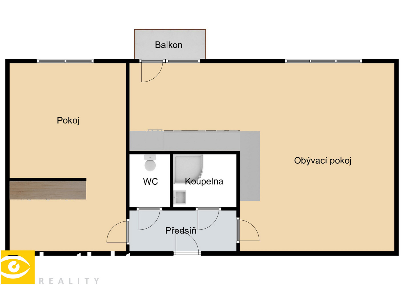 Pronájem bytu 2+kk 52 m² – fotografie 2