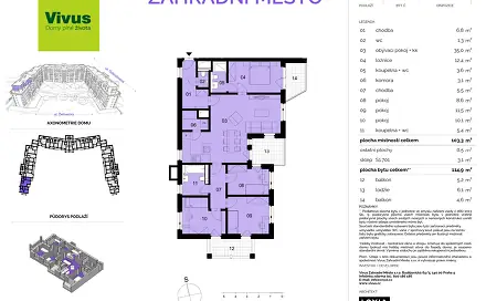Prodej bytu 5+kk 115 m²