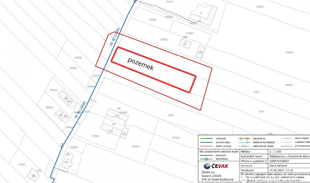 Prodej stavebního pozemku 1 099 m², Štěpánovice – náhled fotky 12