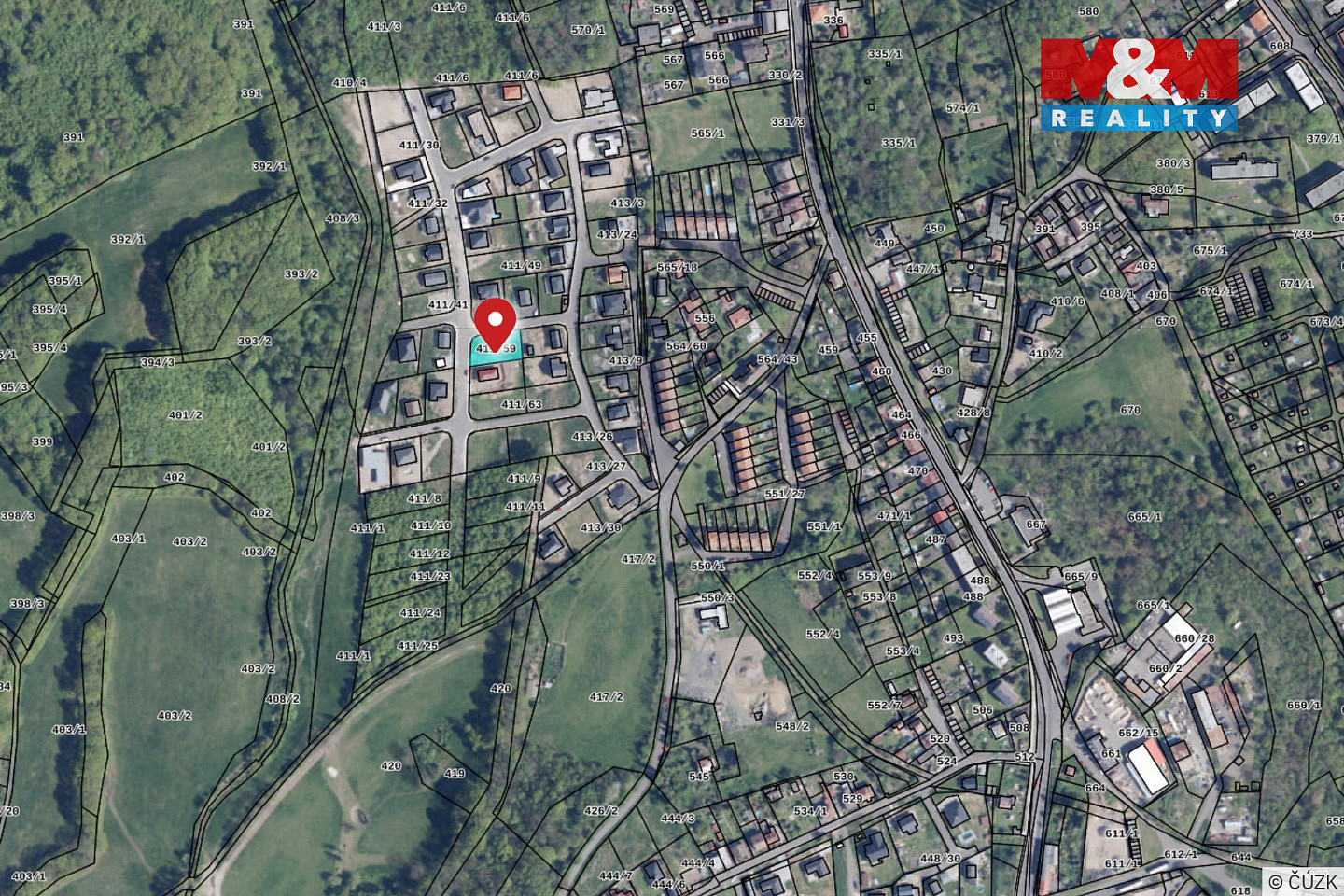 Prodej stavebního pozemku 823 m² – pohled 6