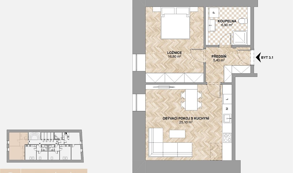 Pronájem bytu 2+kk 63 m², Kostelec nad Orlicí – náhled fotky 4