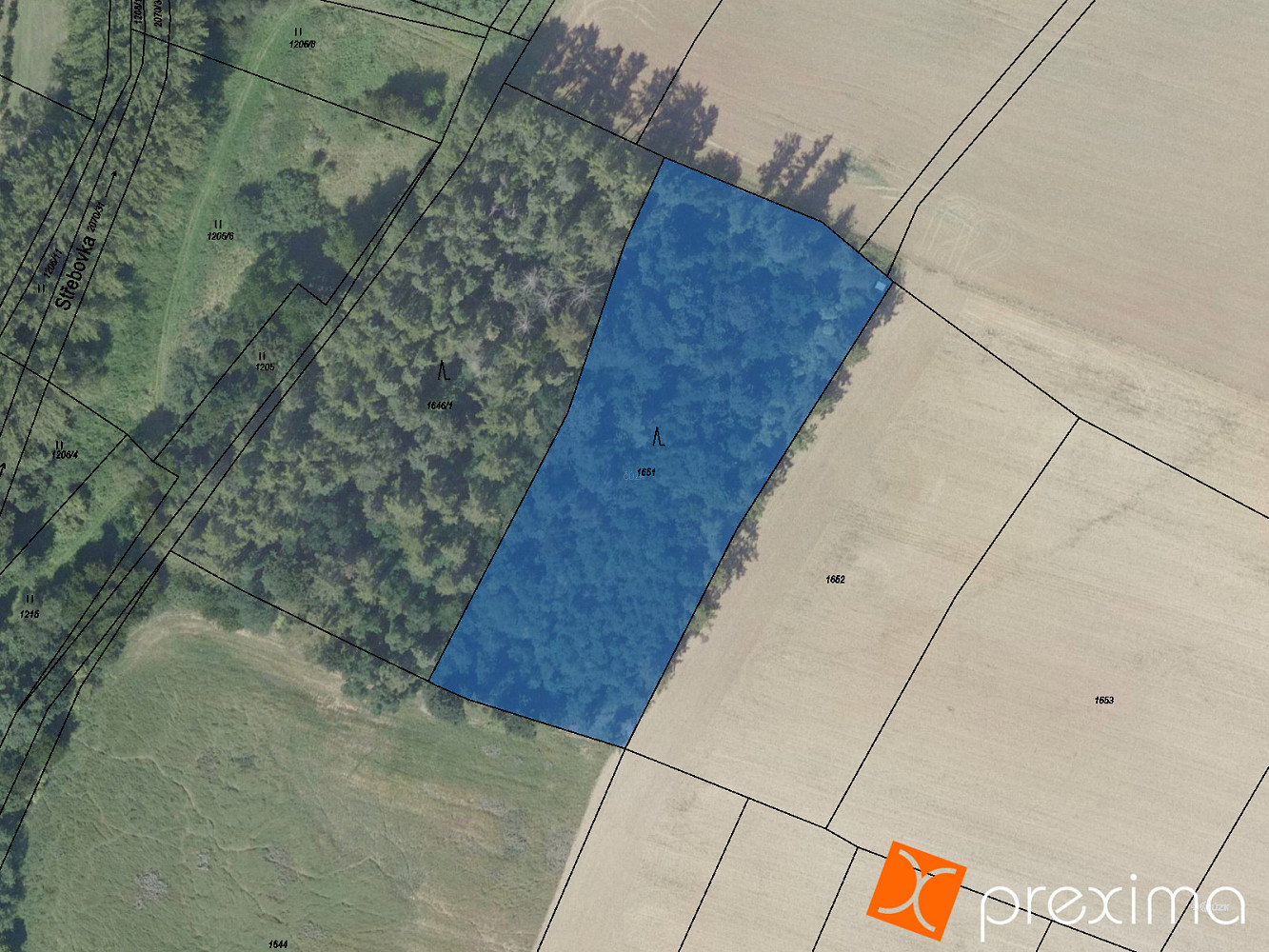 Prodej lesa 13 811 m²