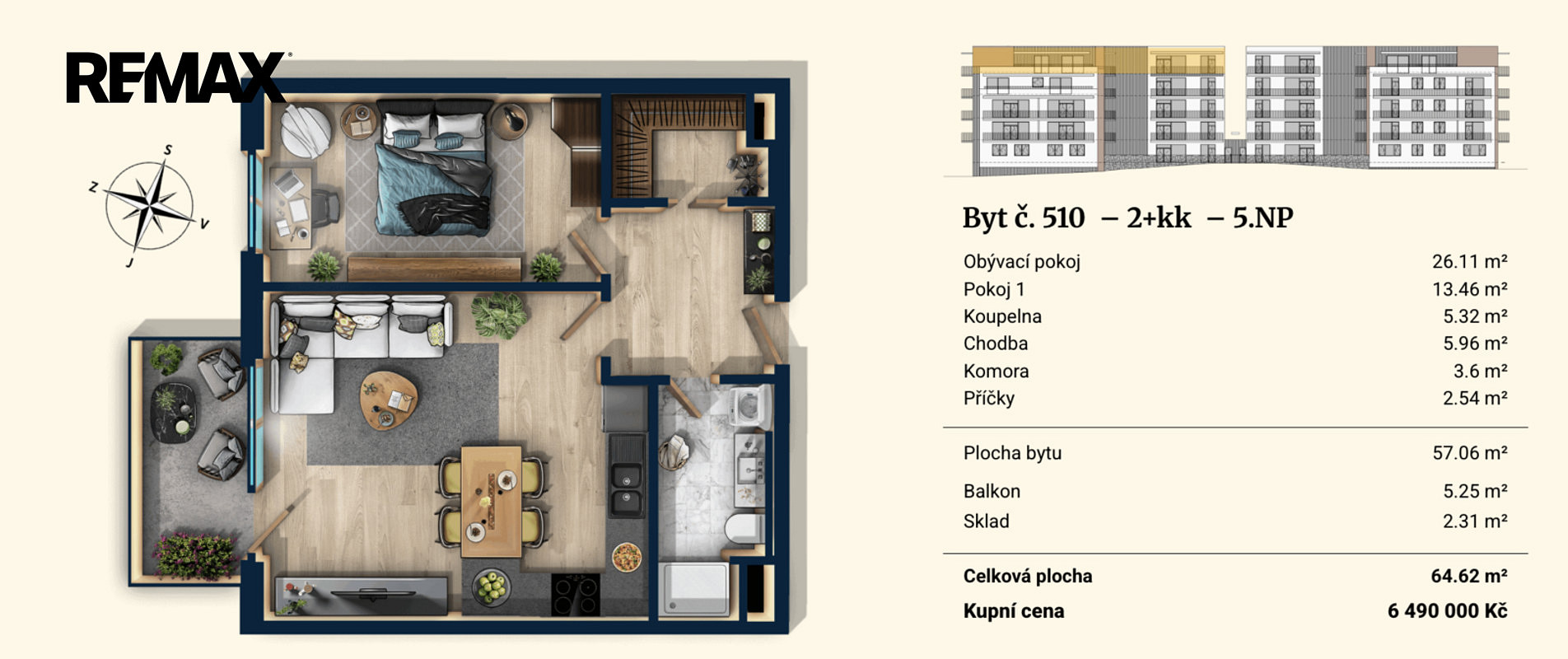 Prodej bytu 2+kk 57 m² – fotografie 5