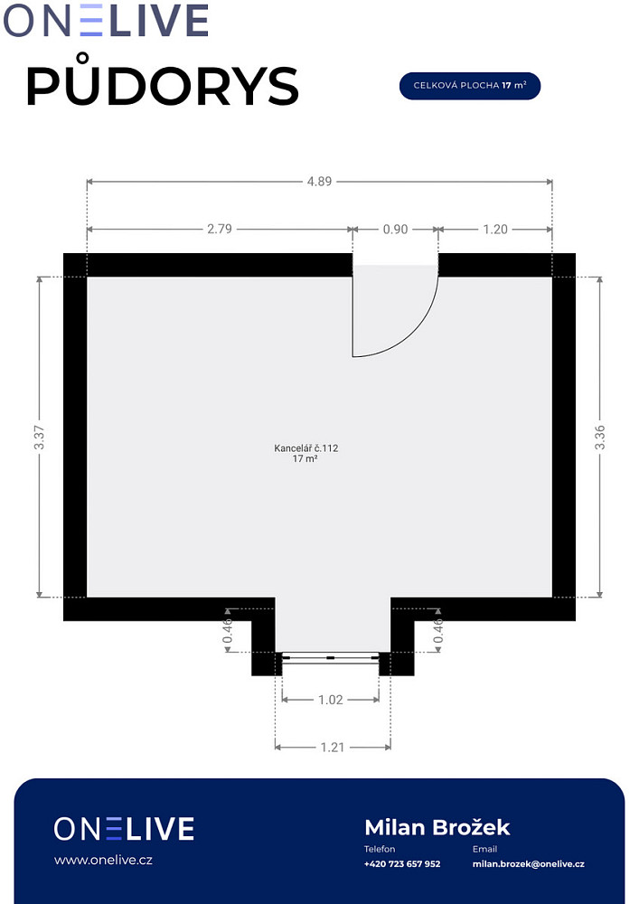 Pronájem kanceláře 17 m² – fotografie 3