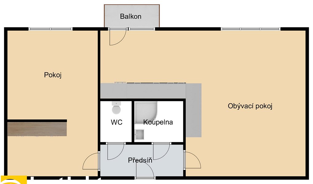 Pronájem bytu 2+kk 52 m², Praha – náhled fotky 2