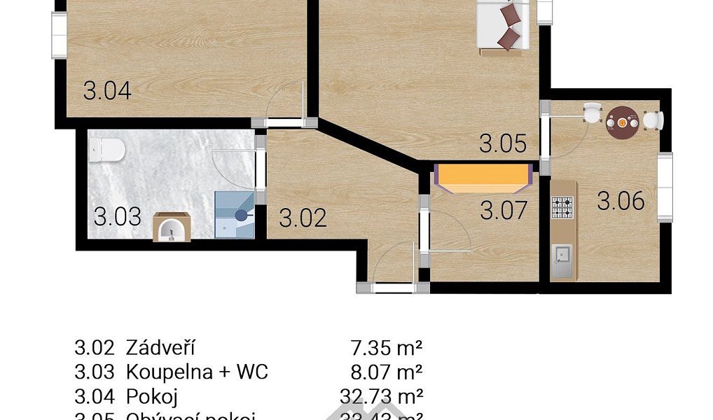 Prodej bytu 2+1 100 m², Nučice – náhled fotky 4