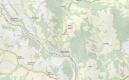 Dražba lesa 3 359 m², Hostinné