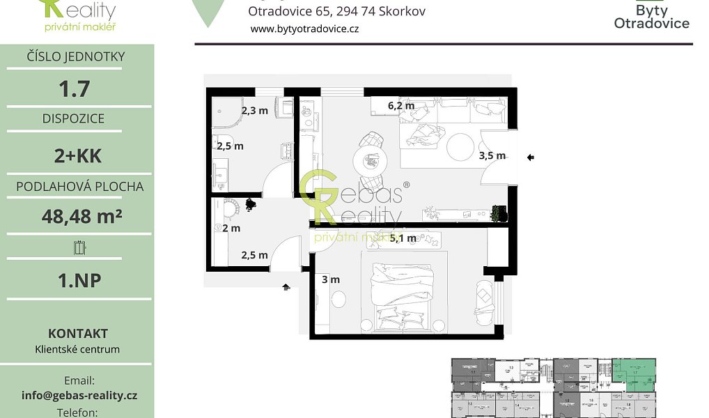 Prodej bytu 2+kk 49 m², Skorkov – náhled fotky 5
