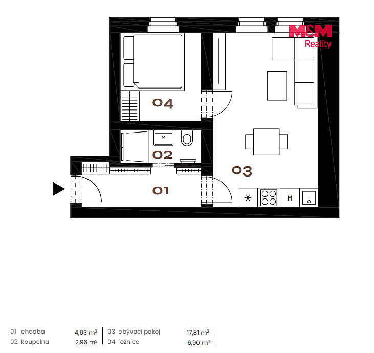 Prodej bytu 2+kk 35 m² – fotografie 5