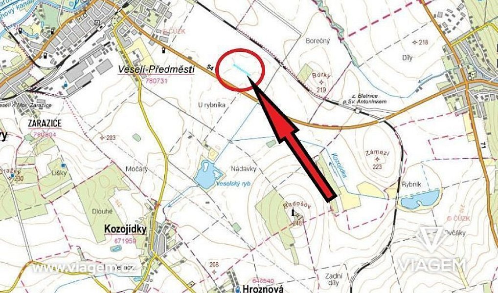 Prodej pole 794 m², Veselí nad Moravou – náhled fotky 4