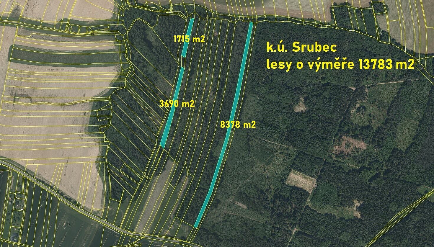 Prodej lesa 13 783 m²