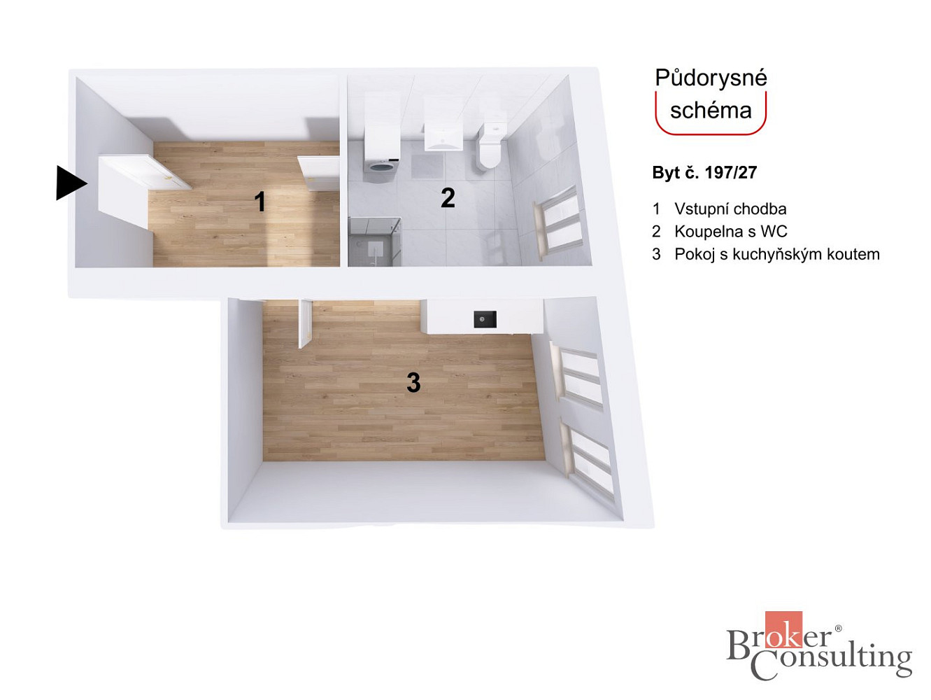 Prodej bytu 1+kk 47 m² – fotografie 2