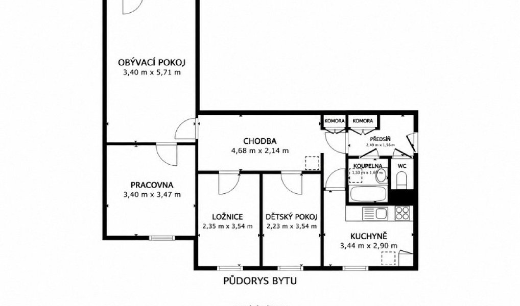 Prodej bytu 4+1 81 m², Pelhřimov – náhled fotky 2