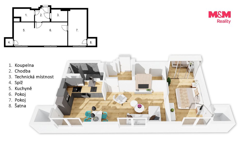 Prodej bytu 2+kk 50 m², Přelouč – náhled fotky 7