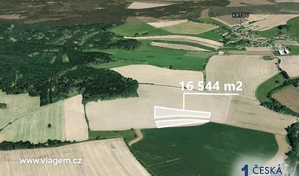 Prodej pole 4 136 m², Krtov – náhled fotky 2