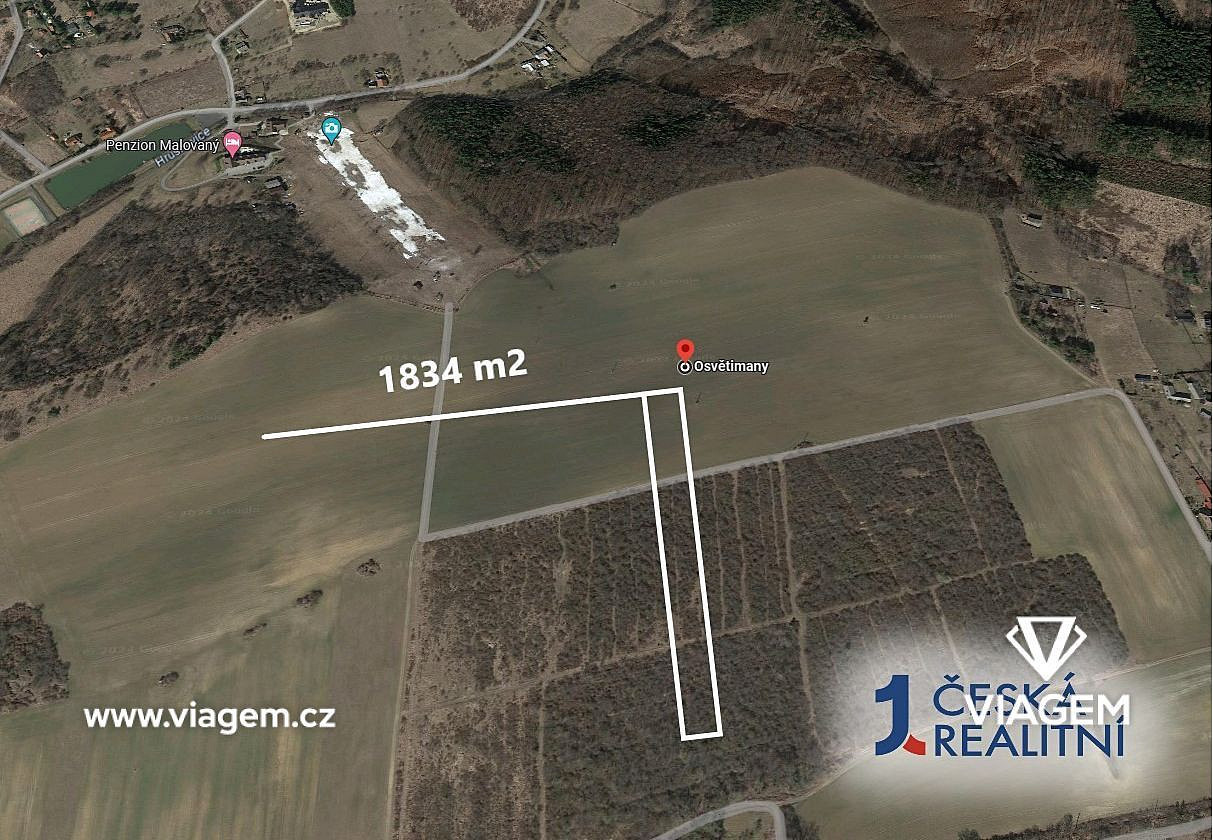 Prodej pole 1 834 m²