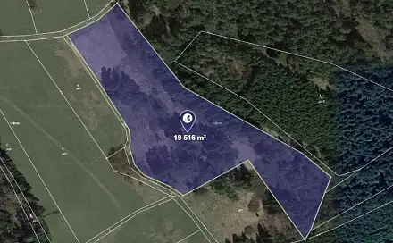 Prodej pozemku 19 516 m², Lodhéřov, okres Jindřichův Hradec