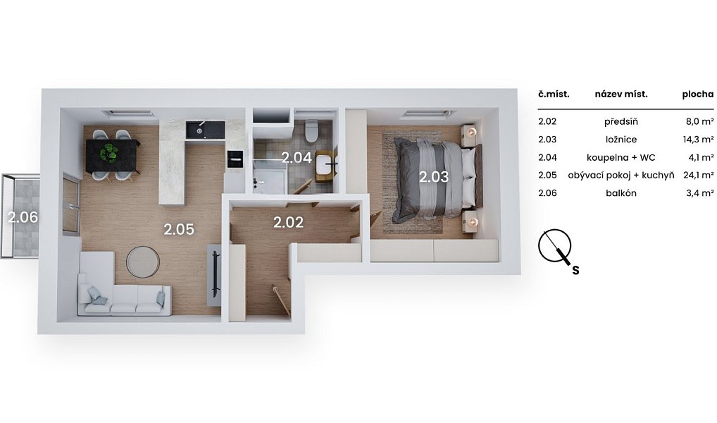Prodej bytu 2+kk 56 m², Lázně Bohdaneč – náhled fotky 5