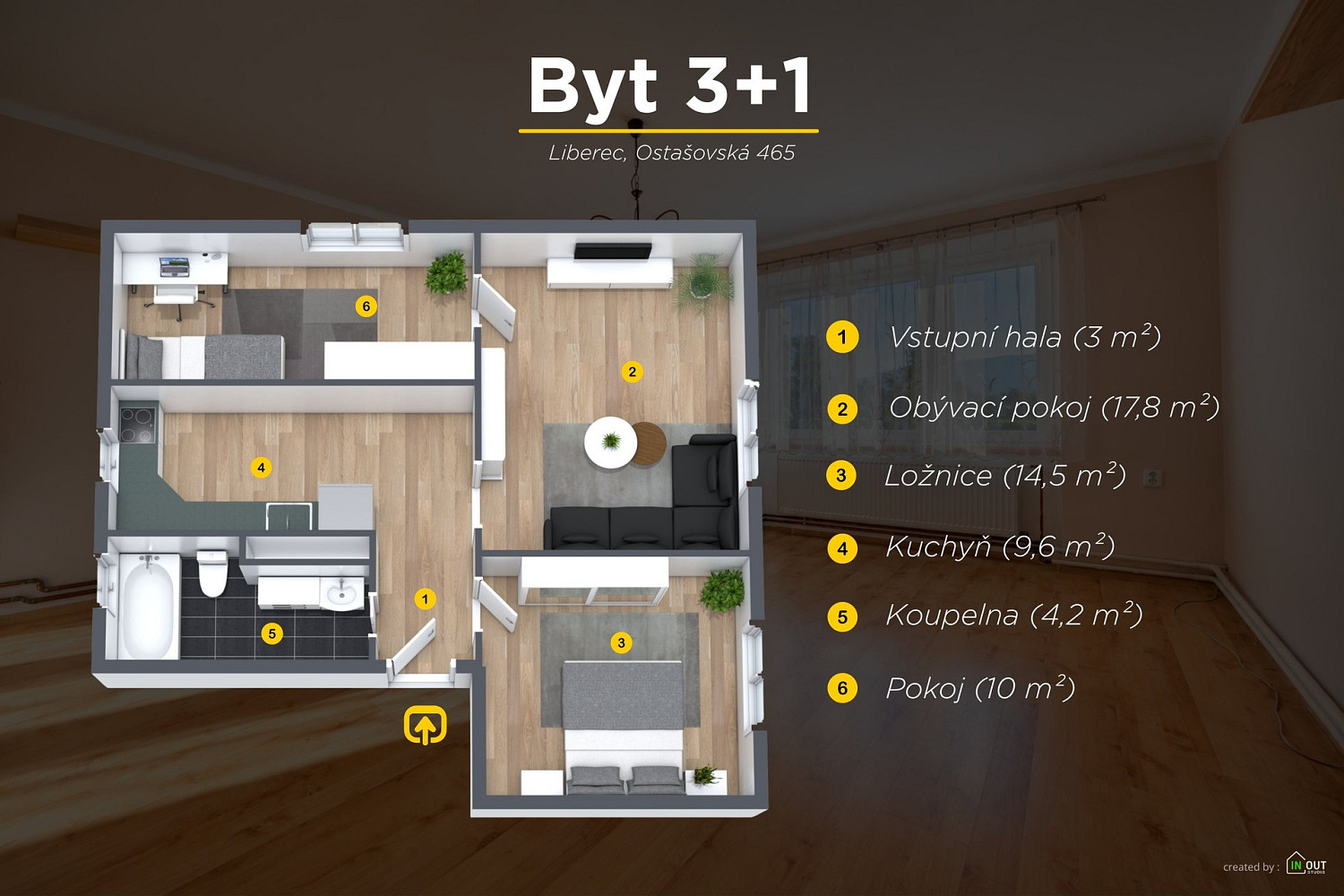 Prodej bytu 3+1 71 m²