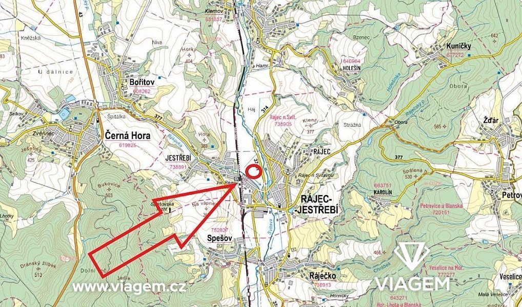 Prodej pole 3 421 m², Rájec-Jestřebí – náhled fotky 5