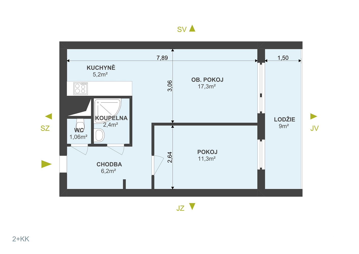 Prodej bytu 2+kk 46 m² – fotografie 3